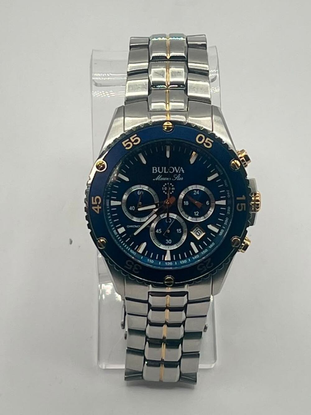 Bulova Marine Star 98B400 41mm Silver Stainless Steel Case and Bracelet with...